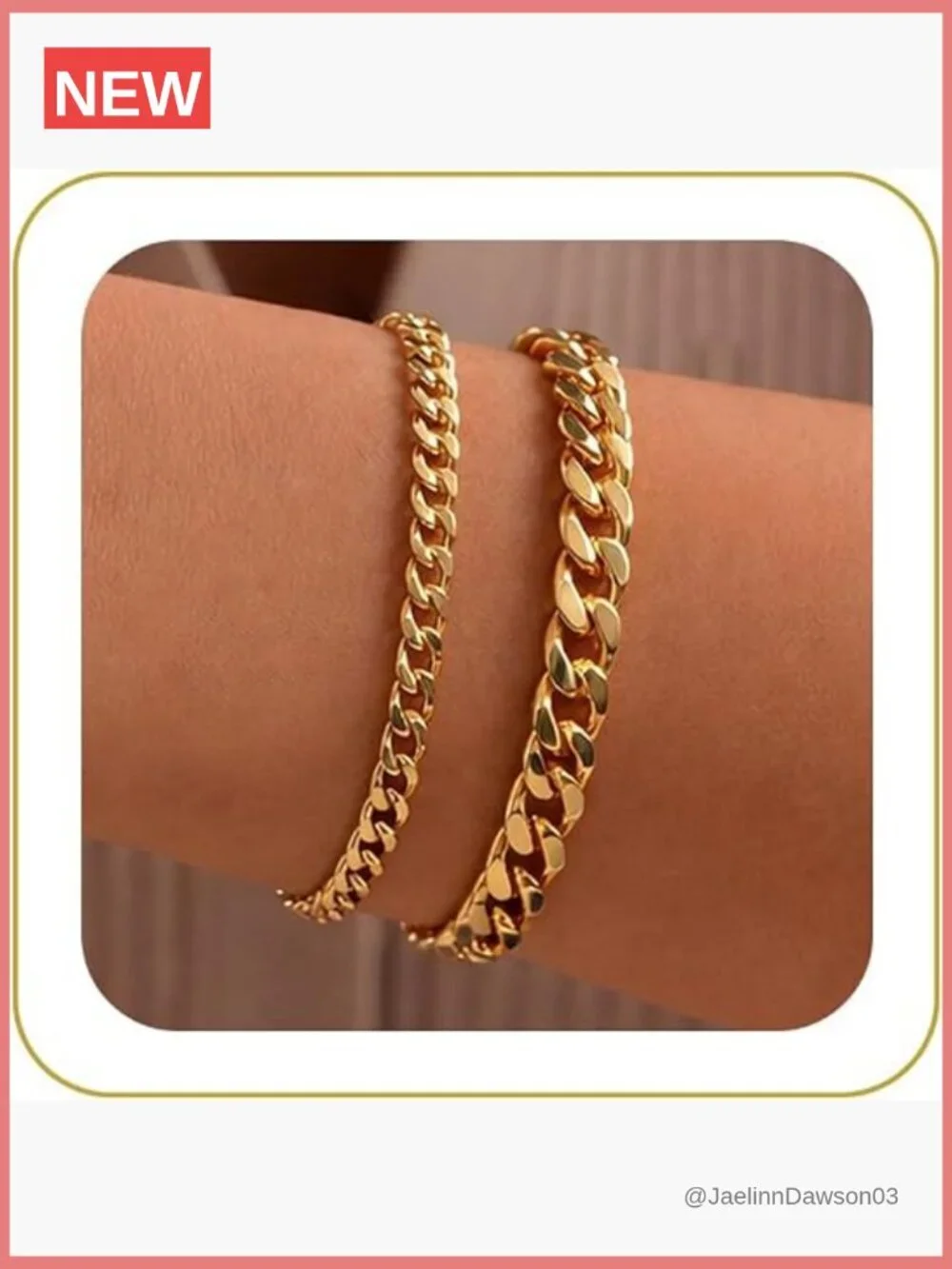 Chunky Cuban Link Chain Bracelet Set Stackable Minimalist Trendy Jewelry Gift